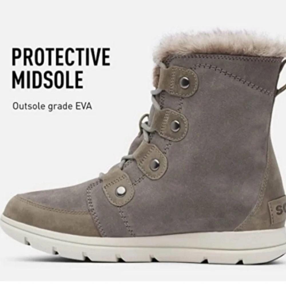 Sorel explorer Joan waterproof winter boots warm lace up boots size 8 outdoorsy
